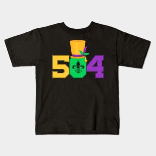 Mardi Gras 504 Nola New Orleans Louisiana LA Gift Kids T-Shirt